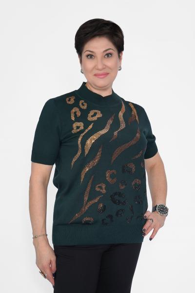 Джемпер изумруд стразы