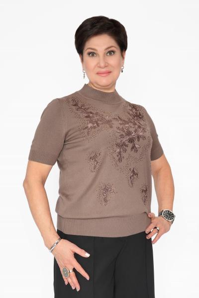 Джемпер капучино вышивка