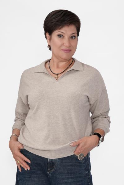 Джемпер поло 3/4 рукав беж Кофты