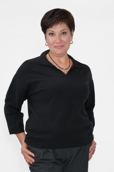 Джемпер поло 3/4 рукав черн Кофты