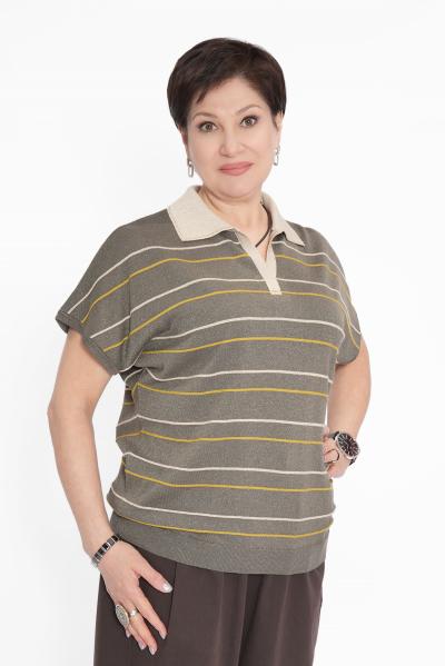 Джемпер поло хаки/крем