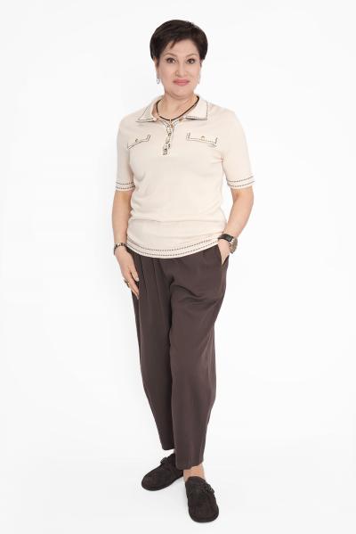 Джемпер поло клапан беж.