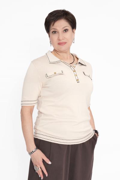 Джемпер поло клапан беж.
