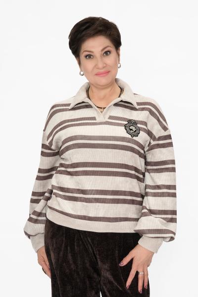 Джемпер полоска беж/капуч. Кофты