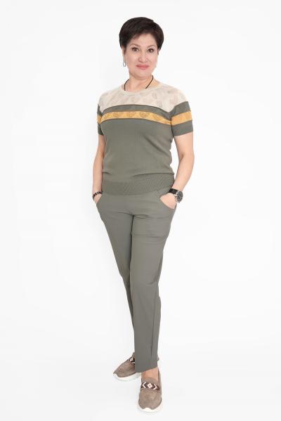 Джемпер сердечки хаки