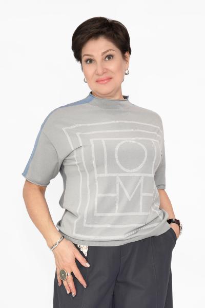 Джемпер серый/голубой