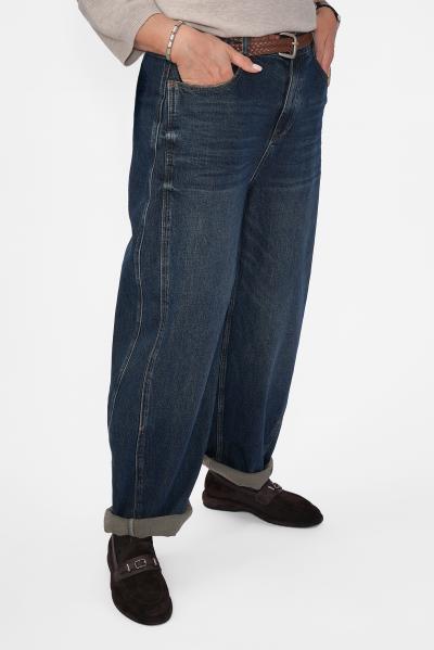 Джинсы багги плетен. ремнень