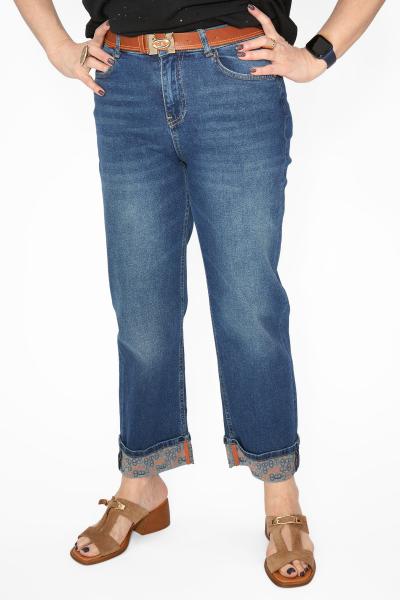 Джинсы цветн. отворот