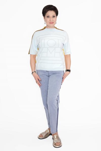 Джинсы лампас голубые