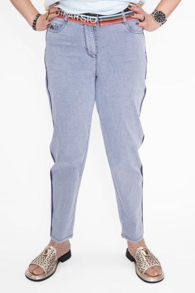 Джинсы лампас голубые Брюки