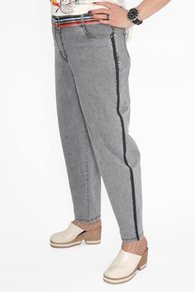 Джинсы лампас серые