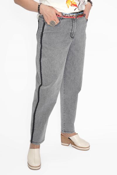 Джинсы лампас серые