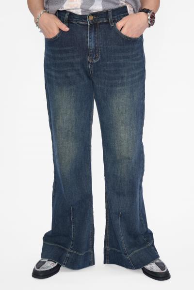 Джинсы простр. от колена т.син