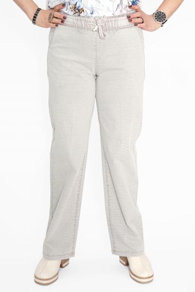 Джинсы прямые клетка беж. Брюки