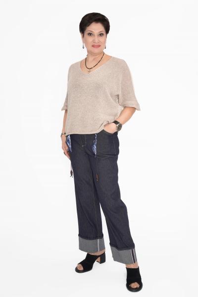 Джинсы прямые с отворотом