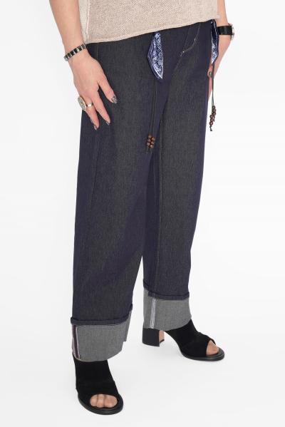 Джинсы прямые с отворотом