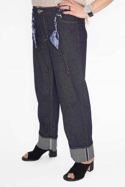 Джинсы прямые с отворотом