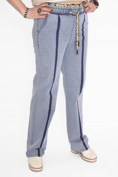 Джинсы прямые с полосой голуб.