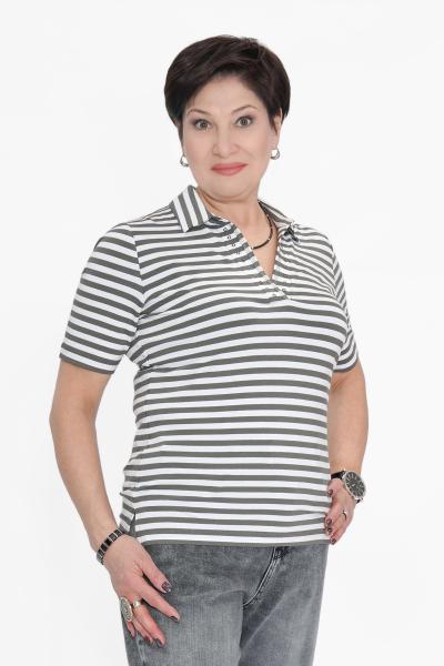 Футболка поло полоска хаки