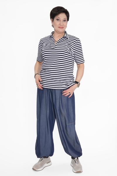 Футболка поло полоска син.