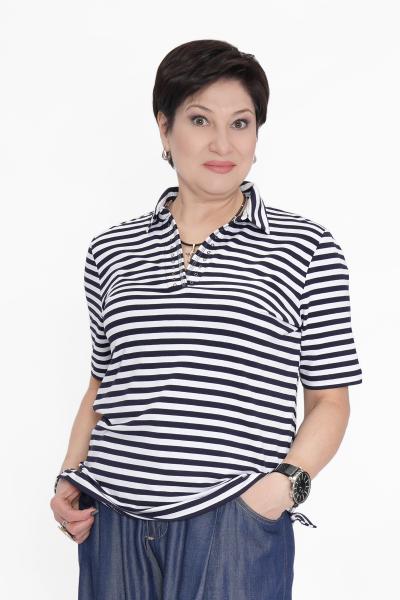 Футболка поло полоска син.