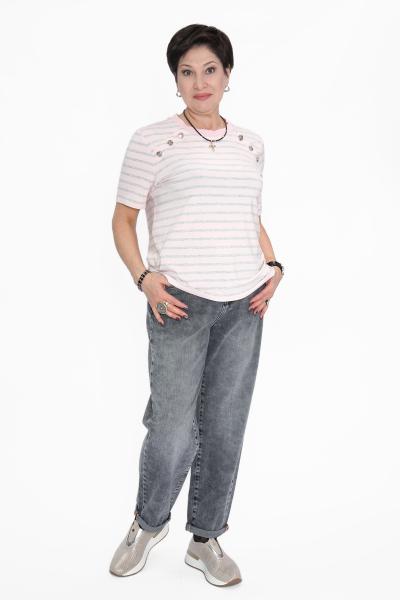 Футболка полоска серо-роз.