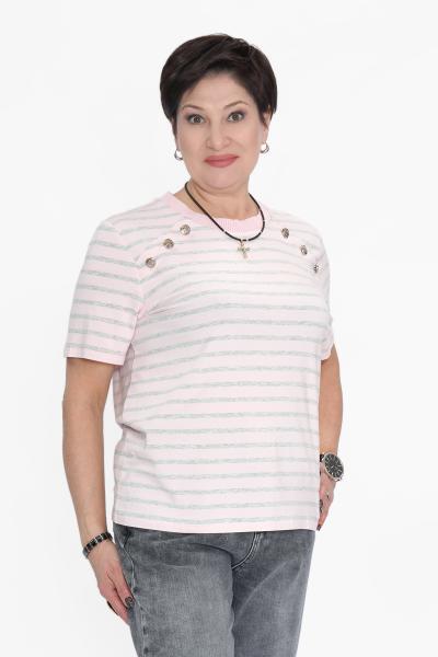 Футболка полоска серо-роз.