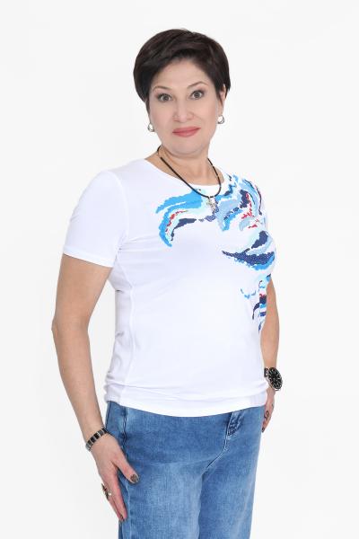 Футболка разводы бел.синий