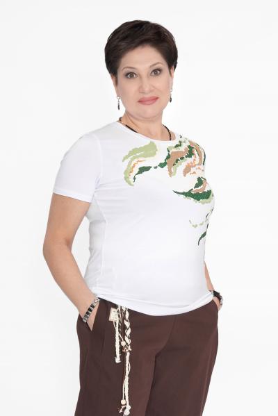 Футболка разводы бел.зел.