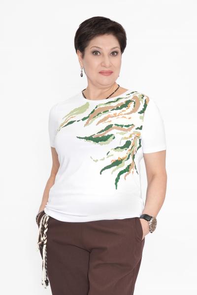 Футболка разводы бел.зел.