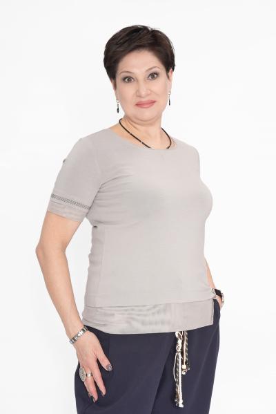 Футболка с сеткой сер.