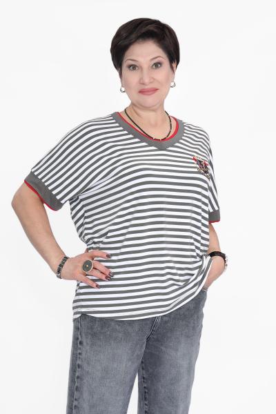 Футболка V вырез герб хаки