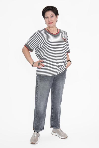 Футболка V вырез герб хаки