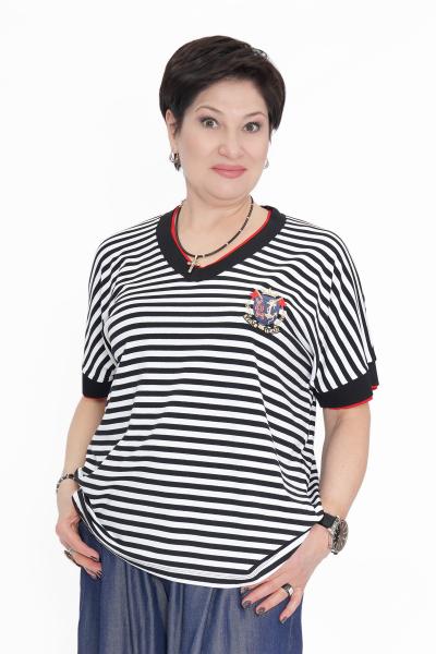 Футболка V вырез герб ч/б