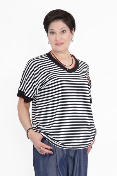 Футболка V вырез герб ч/б