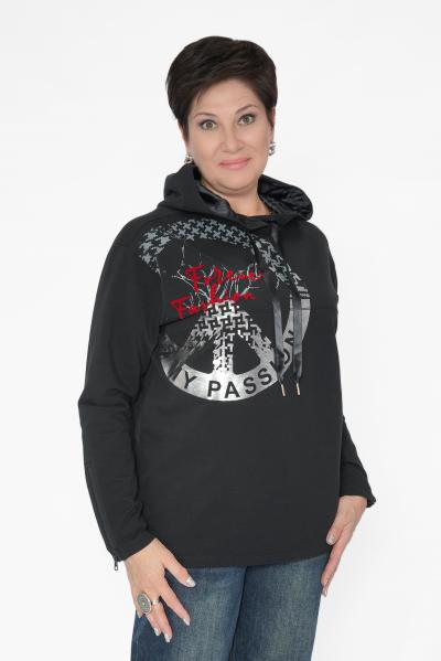 Худи черн. красн.буквы капюш.