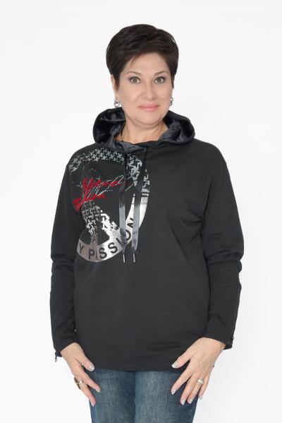 Худи черн. красн.буквы капюш.