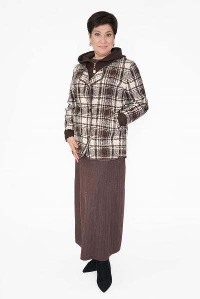 Кардиган клетка беж/кор.