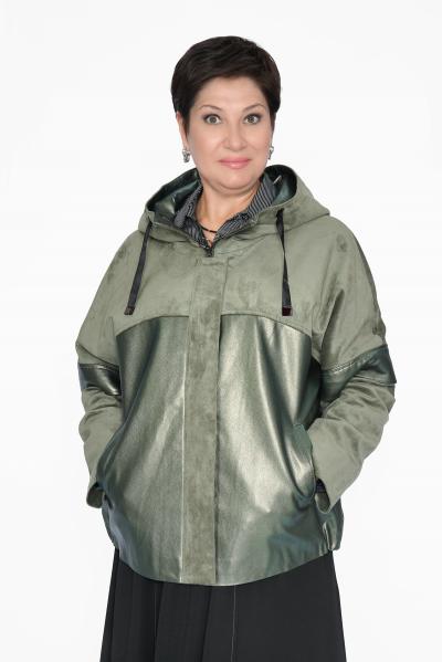 Куртка с хлястиками изумруд экокожа