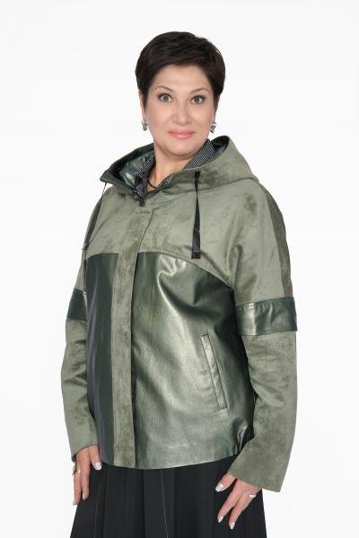 Куртка с хлястиками изумруд экокожа