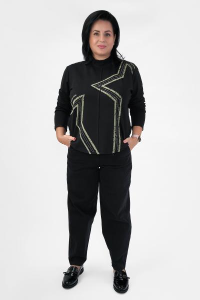 Лонгслив черный звезда