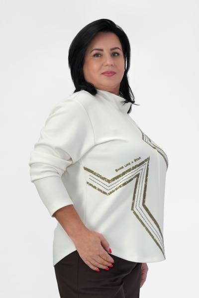 Лонгслив молочный звезда