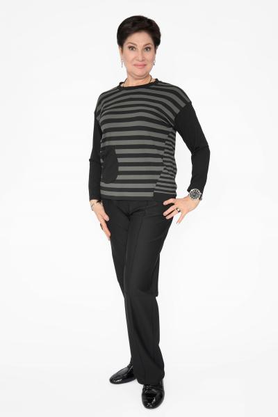 Лонгслив полоска ч/хаки карман