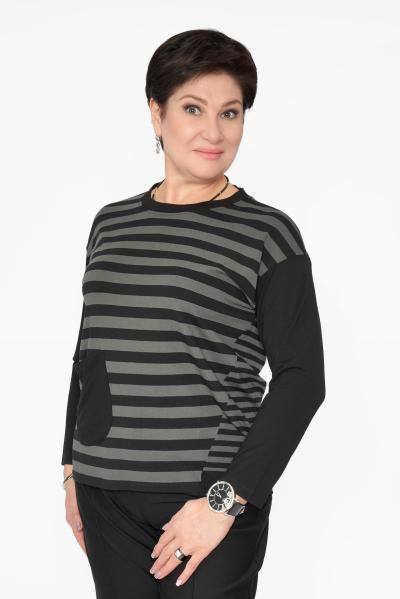 Лонгслив полоска ч/хаки карман