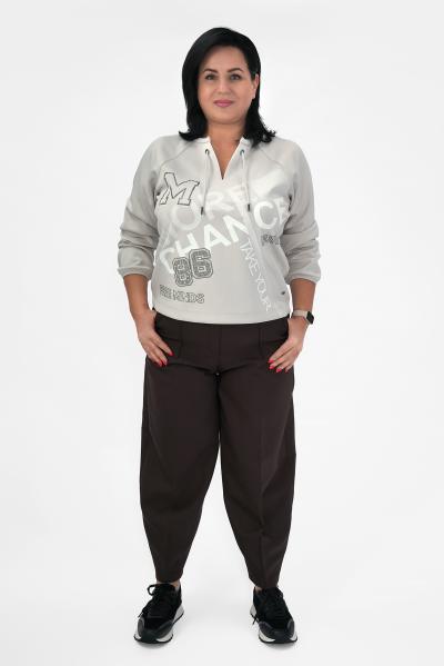 Лонгслив серый V вырез