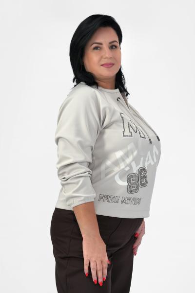 Лонгслив серый V вырез