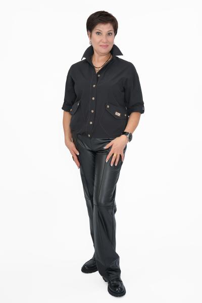 Рубашка черная аплик. карманы