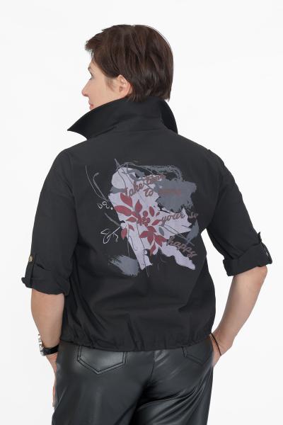 Рубашка черная аплик. карманы