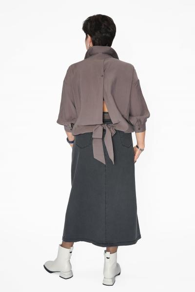 Рубашка на резинке капучино