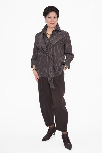 Рубашка удл. полоска шокол.